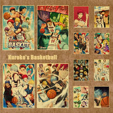 Cartaz do anime do basquetebol de kuroko retro kraft papel cartaz casa/sala/barra arte adesivos de parede 2024 - compre barato