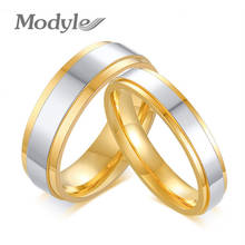 Modyle обручальное кольцо из нержавеющей стали с простым дизайном пары кольцо Альянса 4 мм 6 мм Ширина обручальное кольцо для женщин и мужчин 2024 - купить недорого