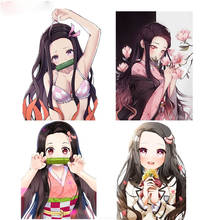 Pegatinas de vinilo de PVC para decoración de coche, calcomanía bonita de chica de Anime, Kamado, Nezuko, Kimetsu No Yaiba 2024 - compra barato