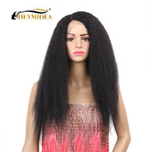 24inch Kinky Straight Synthetic Lace wig Long Fluffy Hair Wigs for Black Women  Heat Resistant HeyMidea 2024 - buy cheap