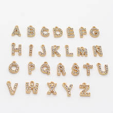 Pingentes letras cristal 5 peças-26 letras inglês-brincos pequeno alfabeto pulseira colar enfeite joias achados 2024 - compre barato