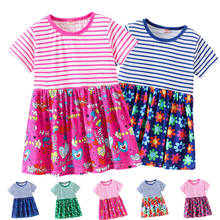 Платье в полоску для девочек; Одежда для маленьких девочек; весенние детские платья с цветами для девочек; Нарядные Костюмы; платье для малышей 2024 - купить недорого