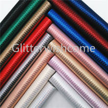 Glitterwishcome-láminas de piel sintética para lazos, vinilo para arcos de 21x29cm, tamaño A4, rayas metálicas, GM692A 2024 - compra barato
