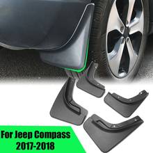 Guardabarros delanteros y traseros de plástico negro para coche, guardabarros moldeados, protectores contra salpicaduras para Jeep Compass 17-18, 4 Uds. 2024 - compra barato