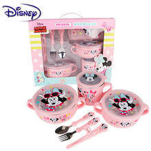 Disney Children's 6-piece Stainless Steel Cutlery Sets Popular Cartoon Seven-Piece Baby Food Supplement Plate Cup Spoon Fork Set 2024 - buy cheap