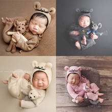 Dvotinst Newborn Photography Props for Baby Cute Soft Mouse Outfits Bonnet Doll Blanket Bebe Fotografia Studio Shoot Photo Props 2024 - buy cheap