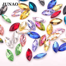 JUNAO 7*15mm Colorful Point Back Glass Rhinestone Applique Horse Eye Loose Stones and Crystals Strass Diamond For DIY Decoration 2024 - buy cheap