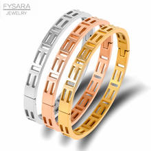 FYSARA Geometric Hollow Square Bangle For Women Bracelet Stainless Steel Bangles Fashion Jewelry Accessorie Christmas Gift 2024 - buy cheap