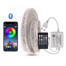 RGB LED Strip Light with Bluetooth Music Control Remote SMD5050 60Leds/m Flexible Tape Ribbon Waterproof Rope String 110V 220V 2024 - buy cheap