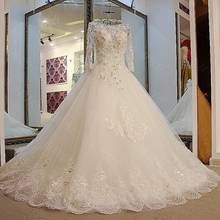 Vestido de noiva 2020 mangas compridas apliques beading vestido de noiva robe de mariee vestidos de noiva 2024 - compre barato
