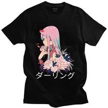 Zero Two-Camiseta de Manga de Anime para hombre, preenvuelta Camiseta de algodón, camiseta de Darling In The Franxx, camiseta de Manga corta 2024 - compra barato