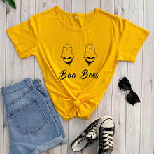 Camiseta de Boo para Halloween, camisa divertida de 100% algodón para fiesta de Halloween, regalo de Halloween, novedad 2024 - compra barato