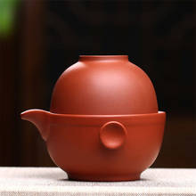 Yixing Purple Clay Teapot Creative Portable Travel Tea Set Including 1 Pot + 1 Cup Teaware Chinese Kung Fu Drinkware Teacups 2024 - buy cheap