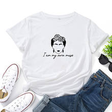 I Am My Aurn Muse Letters-Camiseta de algodón para mujer, camiseta informal con cuello redondo para mujer, camiseta Retro holgada de manga corta para mujer 2024 - compra barato