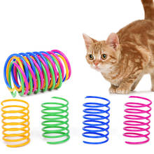 Colorful Cat Spring Toy Creative Plastic Flexible Cat Coil Toy 4Pcs/Pack Interactive Toy Cat Funny Toy Pet Favor Toy Pet Product 2024 - buy cheap