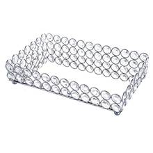 Crystal Rectangle Cosmetic Tray Jewelry Trinket Organizer Mirror Decorative Tray Perfume Skin Care Organizer(Silver) 2024 - buy cheap