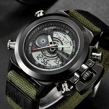 Relógio de pulso esportivo masculino, relógio impermeável casual de quartzo com pulseira de nylon 2024 - compre barato
