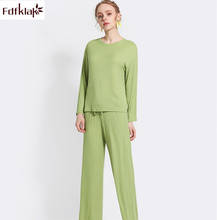 Fdfklak Pure cotton ladies pijama new 2020 pajamas for women long sleeve sleepwear two piece set loose large size pyjama femme 2024 - buy cheap