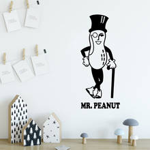 Pegatinas de pared con dibujos animados de Mr.Peanut, papel tapiz artístico para decoración de habitaciones de niños, calcomanías extraíbles para decoración de pared, muursticker 2024 - compra barato