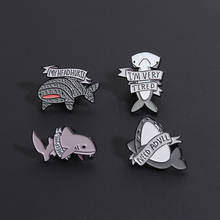 Animal Cartoon My Headhurts Letter Whale Dolphin Shark Whale Enamel pins Badges Brooches the sea animals Ocean jewelry 2024 - buy cheap