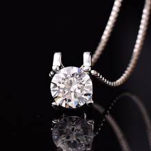 Round Moissanite Pendant D Color 0.5ct-2ct Women Classic Necklace Female Pure S925 Silver Clavicle Chain Fine Jewelry 2024 - buy cheap