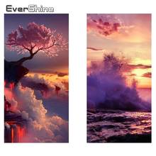 EverShine,Diamond Embroidery Landscape Sakura Diamond Painting Cross Stitch Needlework Pictures rhinestones,Diamond Mosaic Sale 2024 - buy cheap