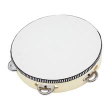 8" Hand Held Tambourine Drum Bell Birch Metal Percussion Musical 2024 - buy cheap