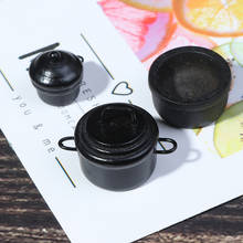 3Pcs 1:12 Dollhouse Miniature Black Mini Soup Pot Dolls Kitchen Accessories 2024 - buy cheap