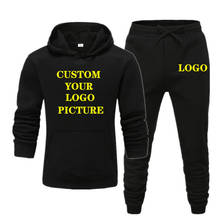 Customized Logo Print Hoodies and Pants Thick Sweatshirt Comfortable Unisex Diy Logo Streetwear Tracksuit Dropshipping Pullovers 2024 - buy cheap