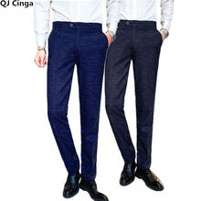 Blue Striped Suit Pants Men's Spring and Autumn New Black Trousers Wedding/Party/Business Pantalones Hombre Plus Size 29-36 38 2024 - buy cheap