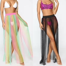 New 2020 Summer Women Sarong Pareo Skirt Bikini Cover Up Swimwear Sheer Beach Maxi Wrap Skirt 2024 - buy cheap