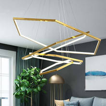 Nordic Luxury Gold pendent light Stainless Steel 40 60 80 100CM Hexagon LED Pendant Lamp for Hotel Villa Living Room Decoration 2024 - buy cheap