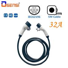 OSENSI 32A EV зарядный кабель IEC 62196-2 для электрической автомобильной зарядной станции Тип 2 для типа 2 штекер «Мама-папа» 5 м 2024 - купить недорого