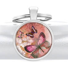 Charm Fashion Pink Butterfly Pendant Key Rings Cute Women Lady girl Fob Key Chains 2024 - buy cheap