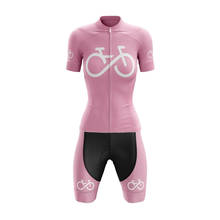 Bike Foever-Ropa de Ciclismo para Mujer, pantalones cortos de manga corta con almohadilla de Gel transpirable, Conjunto de Jersey de Ciclismo para Mujer, color rosa 2024 - compra barato