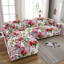 Belas flores l forma capa de sofá deslizamento-resistente estiramento combinação capas de sofá para sala de estar slipcover 1/2/3/4 assentos 2024 - compre barato