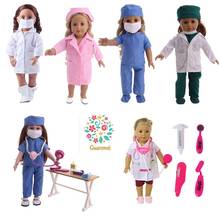 Кукла американская для новорожденных, униформа медсестры, подходит для детей 18 дюймов 43 см, подарок на день рождения 2024 - купить недорого