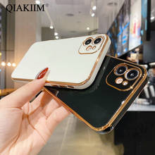 Funda de silicona chapada cuadrada para iPhone, carcasa trasera de sílice galvanizada para modelos 12 Mini, 11 Pro Max, XS, XR, X, 8, 7 Plus, SE2020 2024 - compra barato