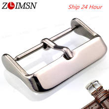 ZLIMSN 14-24mm Watch Buckle Pure Solid Silver Polished Stainless Steel Watchbands Pin Buckle Silver Matte Clasp 2024 - buy cheap