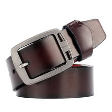 Cinturón de cuero clásico para hombre, diseño de hebilla de Pin Vintage de alta calidad, moda moderna para jóvenes, cinturones decorativos, ceinture homme 2024 - compra barato