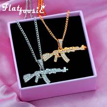 Flatfoosie Fashion AK-47 Pistol Pendant Necklaces for Women Men 2020 Gun Rhinestone Long Chain Necklace Punk Hip-Hop Jewelry 2024 - buy cheap