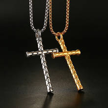Stainless Steel Religious Cross Pendant Necklace Dragon Scale Cross Pendant Necklaces Jewelry Men Gift 2024 - buy cheap