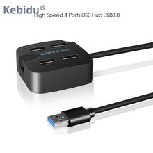 Kebidu-concentrador de puertos USB 3,0 de alta velocidad, 4 puertos, divisor, cargador para escritorio, portátil, PC, Accesorios de ordenador 2024 - compra barato
