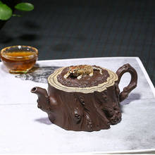 Yixing Teapot Purple Clay Master Handmade Golden Leopard Stump Kettle Creative Teaware Send Gift Box 2024 - buy cheap