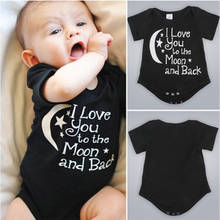 0-24 M Bodysuit Baby Boys Girls Clothing I Love You To The Moon And Back Black Newborn Baby Babygrow Playsuits Clothes Bodysuits 2024 - buy cheap