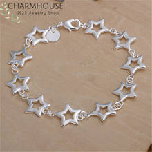 Charmhouse Silver Bracelets For Women 8mm Full Stars Chain Bracelet & Bangles Pulseira Femme Wristband Fashion Jewelry Wholesale 2024 - buy cheap