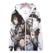 Demon Slayer Kimetsu no Yaiba 3D Print Zipper Hoodie Men/Women Winter Fashion Harajuku Hoodies Sweatshirt Hot Sale Jacket Coat 2024 - buy cheap
