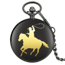 Antique Cowboy Horse Riding Quartz Pocket Watch Classic Chain Pocket Jewelry FOB Watch for men women Wholesale 2024 - buy cheap