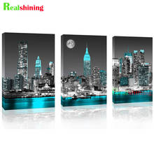 3pcs 5D Diamond Painting new york black and Blue city landscape Home Decoration Full Drill Embroidery Handicraft Art N1891 2024 - buy cheap