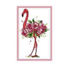 Beautiful Flamingo Counted Cross Stitch Patterns Aida 14ct Printed Canvas for Embroidery Kit 11ct DIY for Needlework Art Crafts 2024 - buy cheap